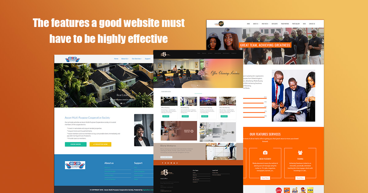 The features a good website you must have to be highly effective