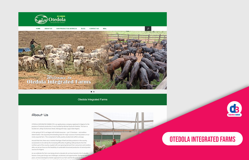 One Page Website Design for Otedola Integrated Farms