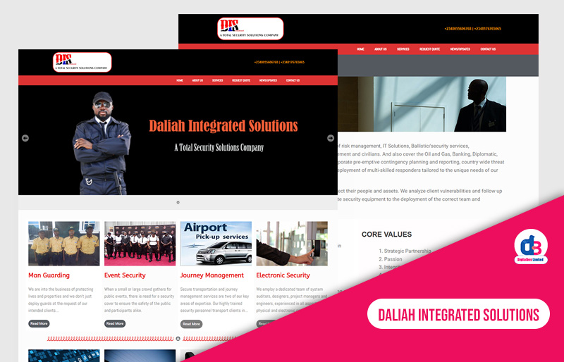 Website Development for Daliah Integrated Solutions