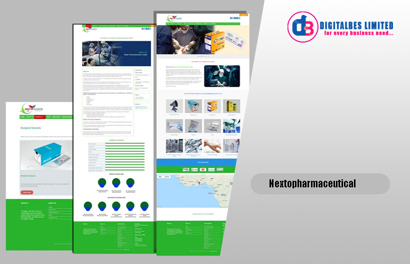 Website Design and Development for Nexto Pharmaceutical Ghana