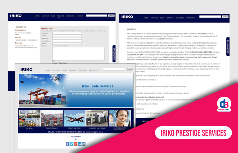Website Design for Iriko Prestige Services
