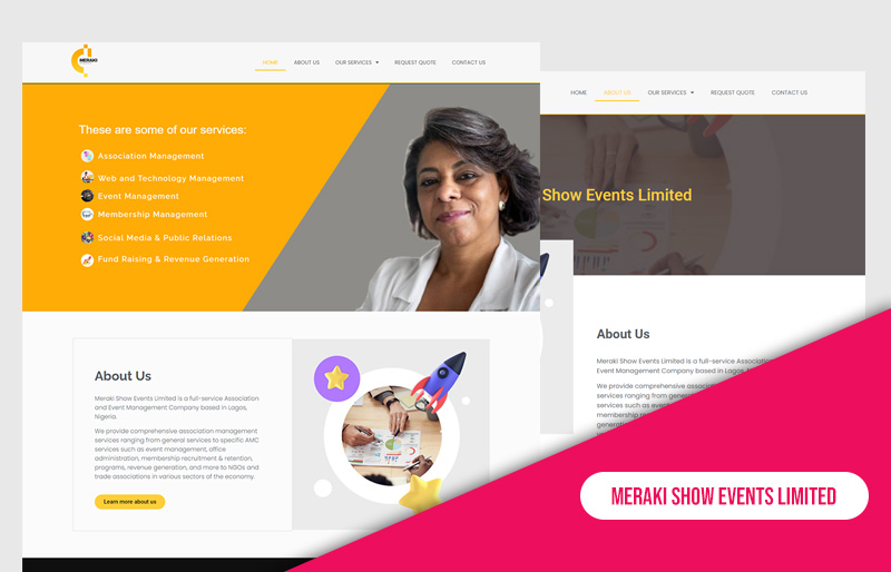 Website Development for Meraki Show Events Limited